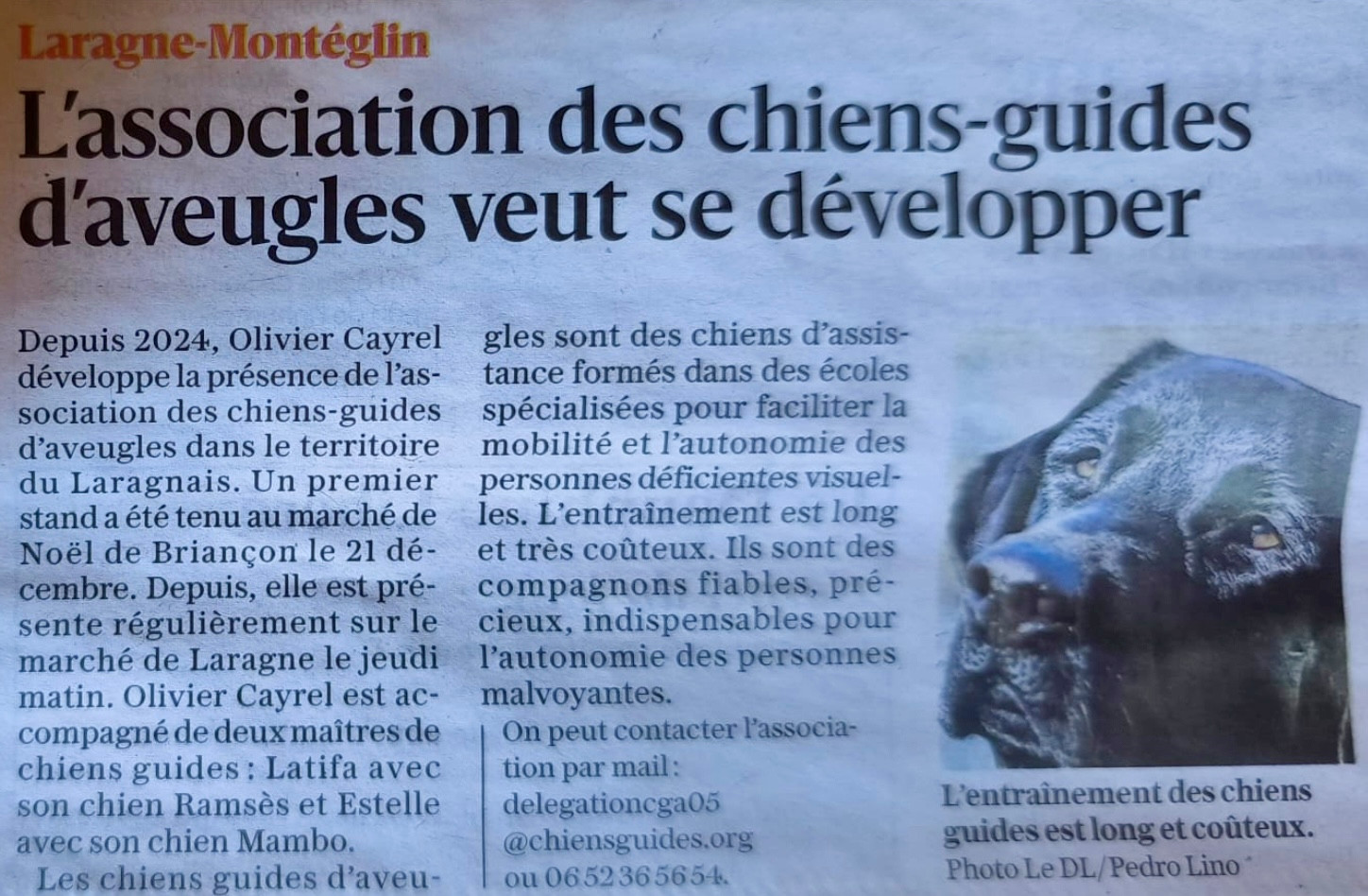 L'association des chiens guides d'aveugles veut se développer